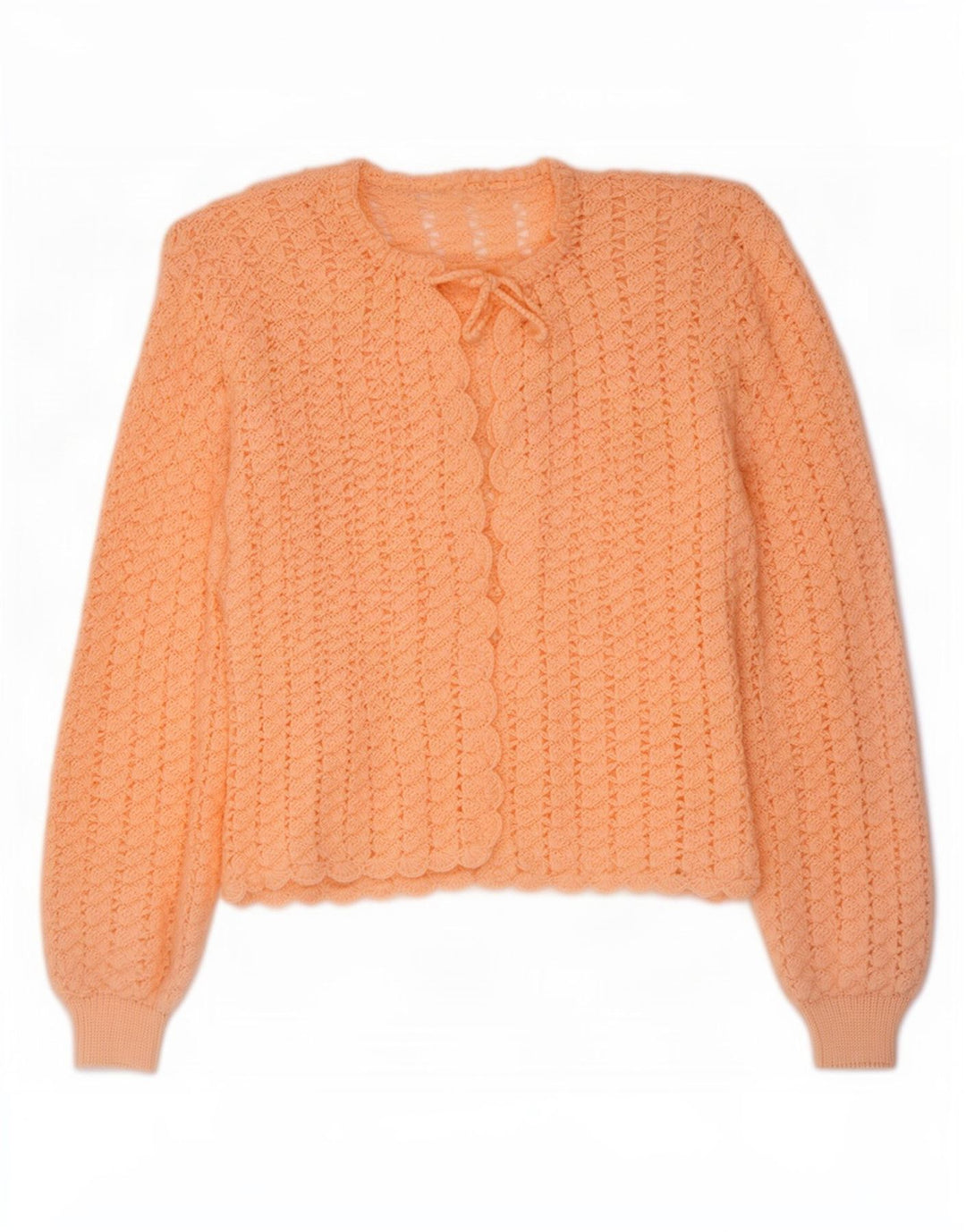 vintage Femmes Crochet Cardigan Pull UK 14 Rose Moyen