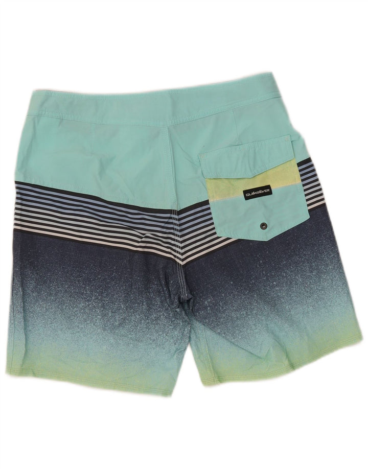 Quiksilver Short de Bain Homme Polyester Rayé Turquoise Moyen