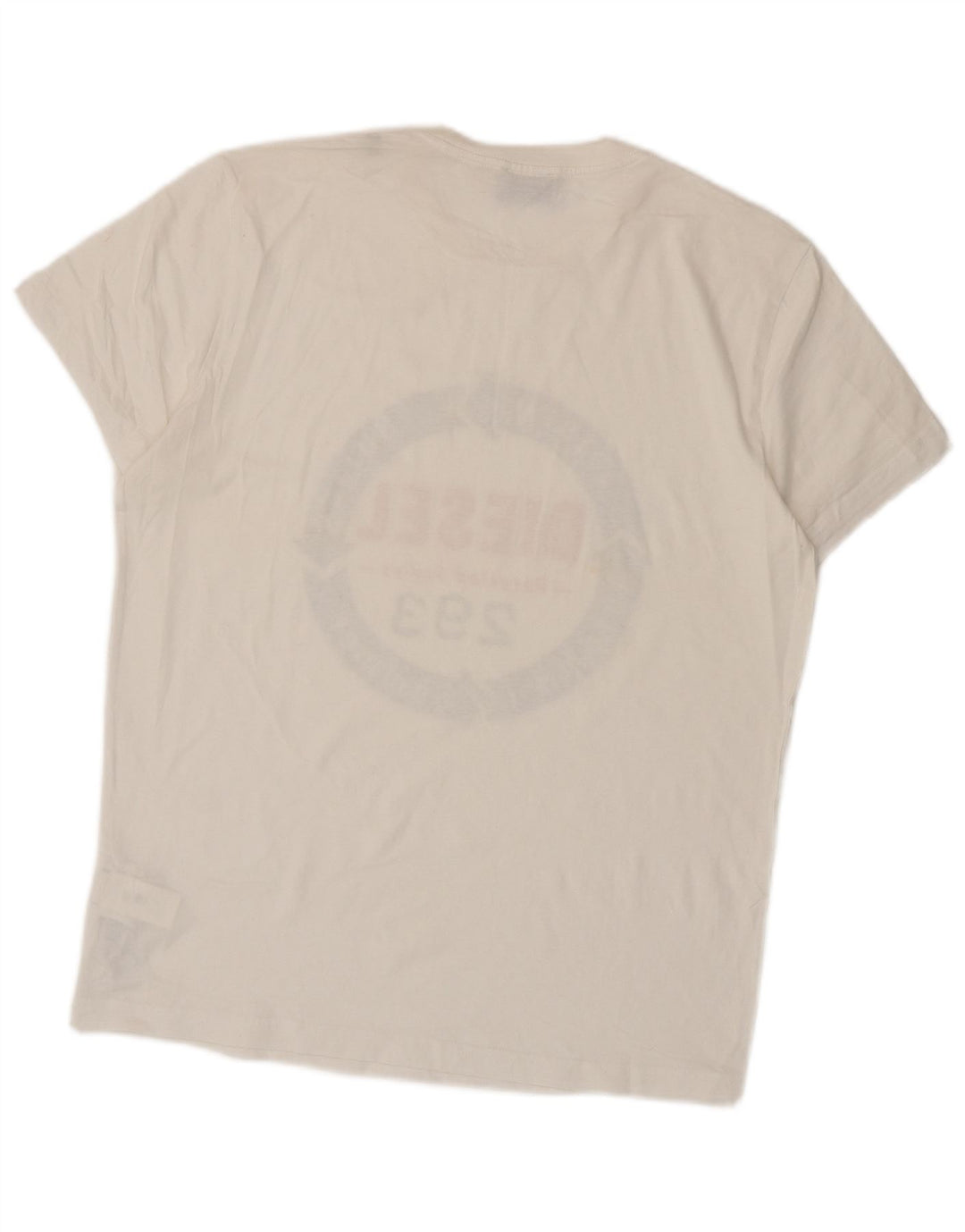 Diesel T-Shirt Graphique Homme Top XL Coton Blanc