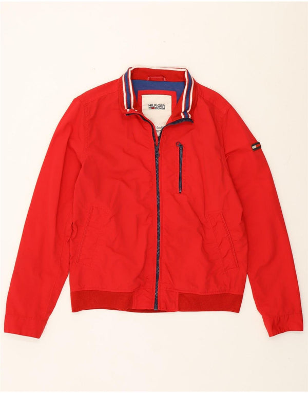 Tommy Hilfiger Veste Bomber Homme UK 40 Large Rouge Nylon