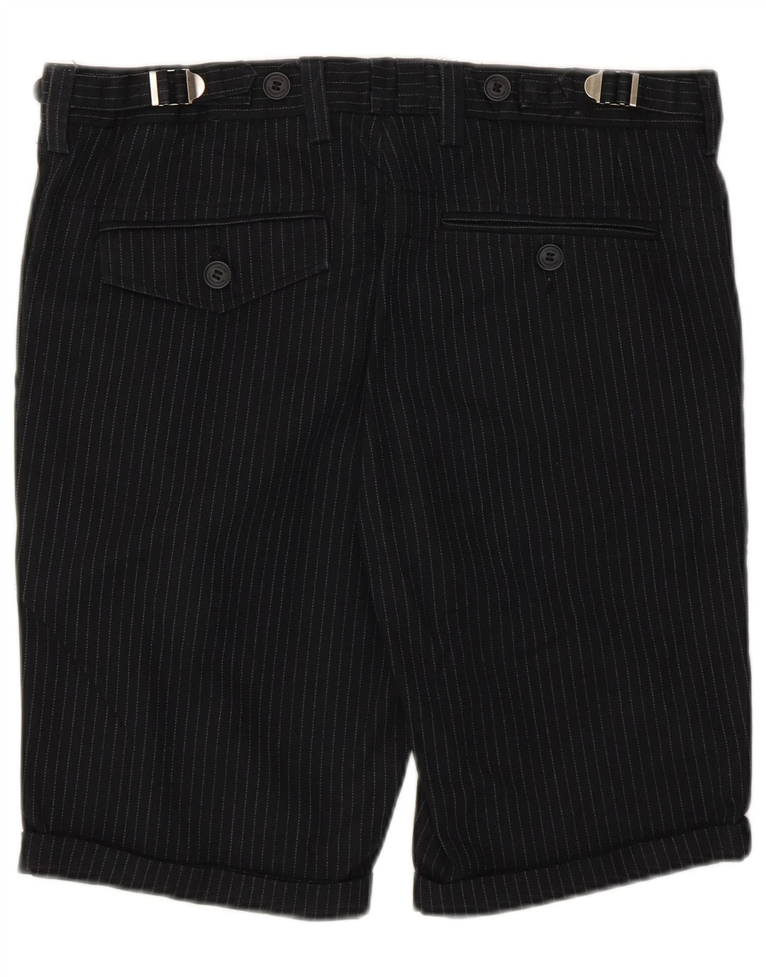 French Connection Short Chino Homme W30 Coton à Rayures Noir Moyen