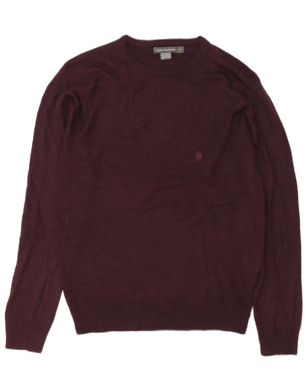 French Connection Pull Col Bateau Homme Petit Bordeaux Acrylique