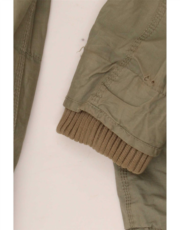 Superdry Parka à capuche pour femme UK 12 en coton kaki moyen