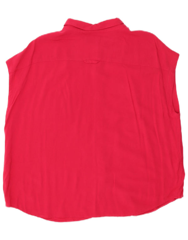 Benetton Chemise surdimensionnée sans manches pour femme UK 46 Large Viscose Rose