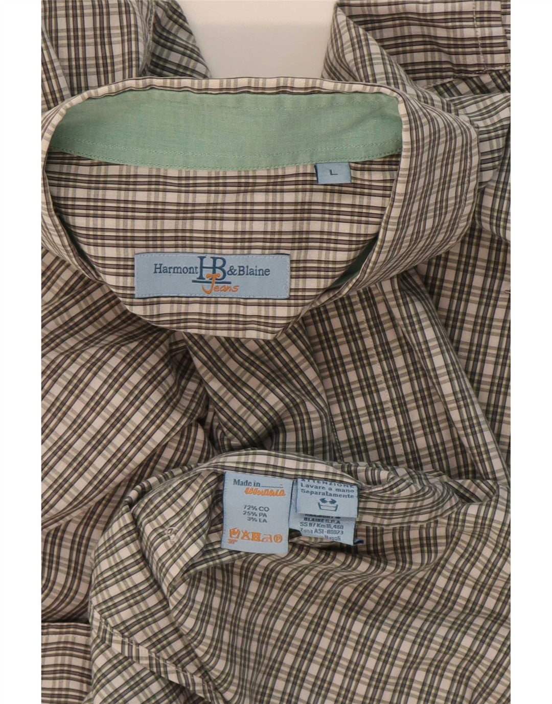 Harmont & Blaine Chemise Homme Grand Carreau Vert Coton
