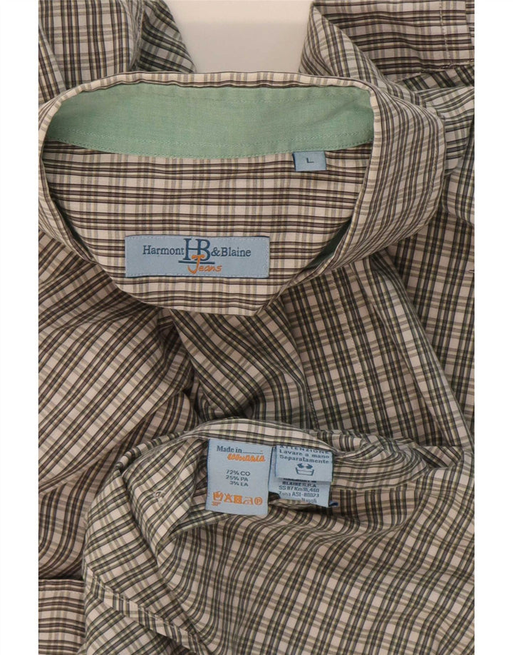 Harmont & Blaine Chemise Homme Grand Carreau Vert Coton