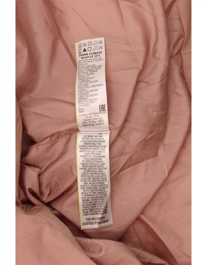 Marks & Spencer Manteau matelassé surdimensionné à capuche pour femme UK 18 XL Rose Polyester