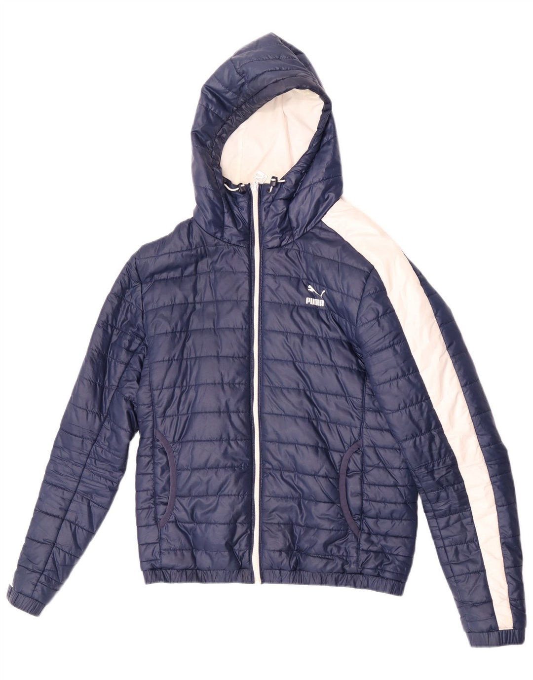 Puma Veste rembourrée à capuche pour homme UK 36 Petit Bleu Colorblock Polyester