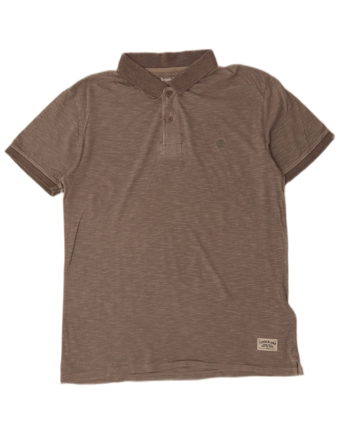 TIMBERLAND Polo Slim Fit Homme Gris Moyen Moucheté Coton