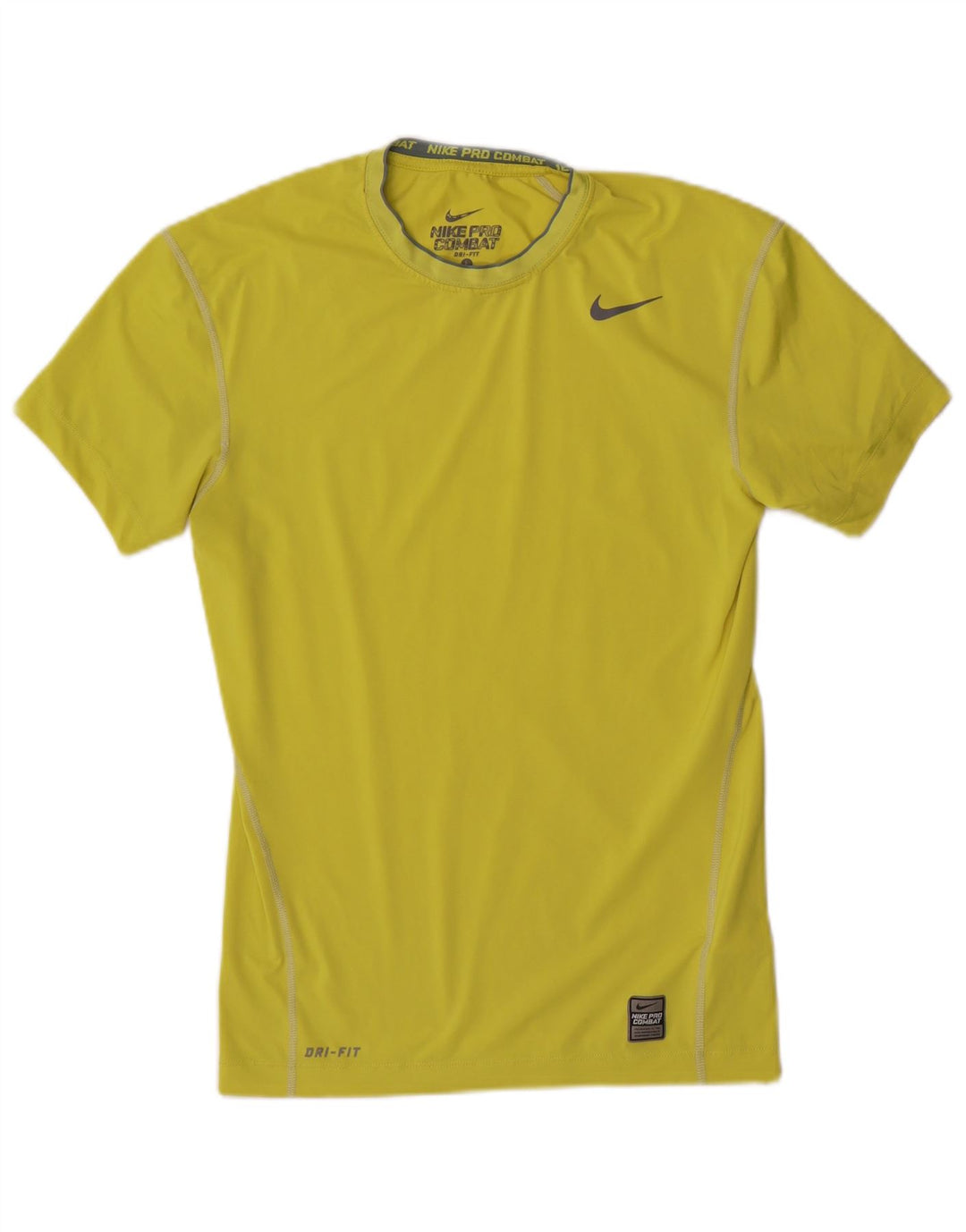 Nike Hommes Dri Fit T-Shirt Haut Large Jaune Polyester Sports