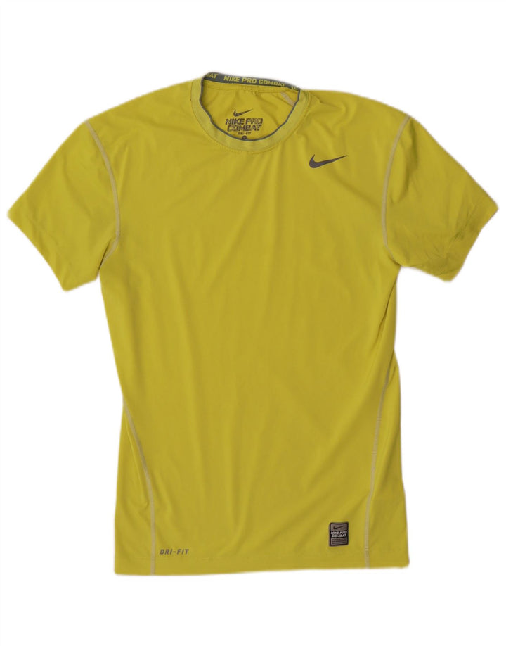 Nike Hommes Dri Fit T-Shirt Haut Large Jaune Polyester Sports
