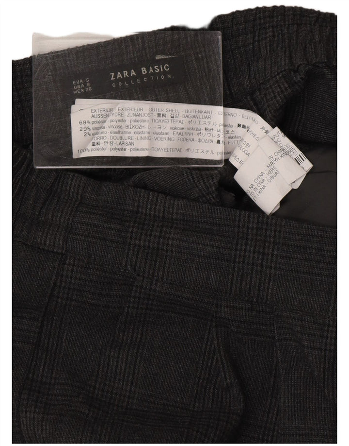 ZARA Femme Pantalon Casual Pegged Petit Carreau Gris Polyester