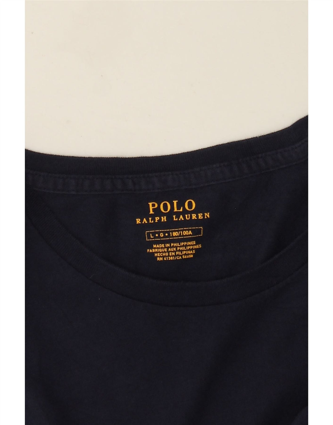 Polo Ralph Lauren Haut graphique à manches longues pour hommes, grand bleu marine