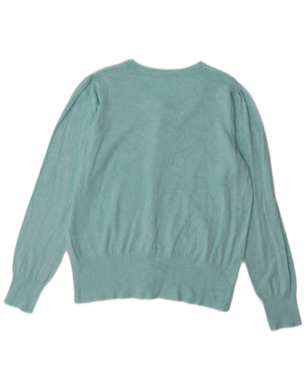 Marks & Spencer Pull Cardigan pour Femme UK 14 Bleu Moyen