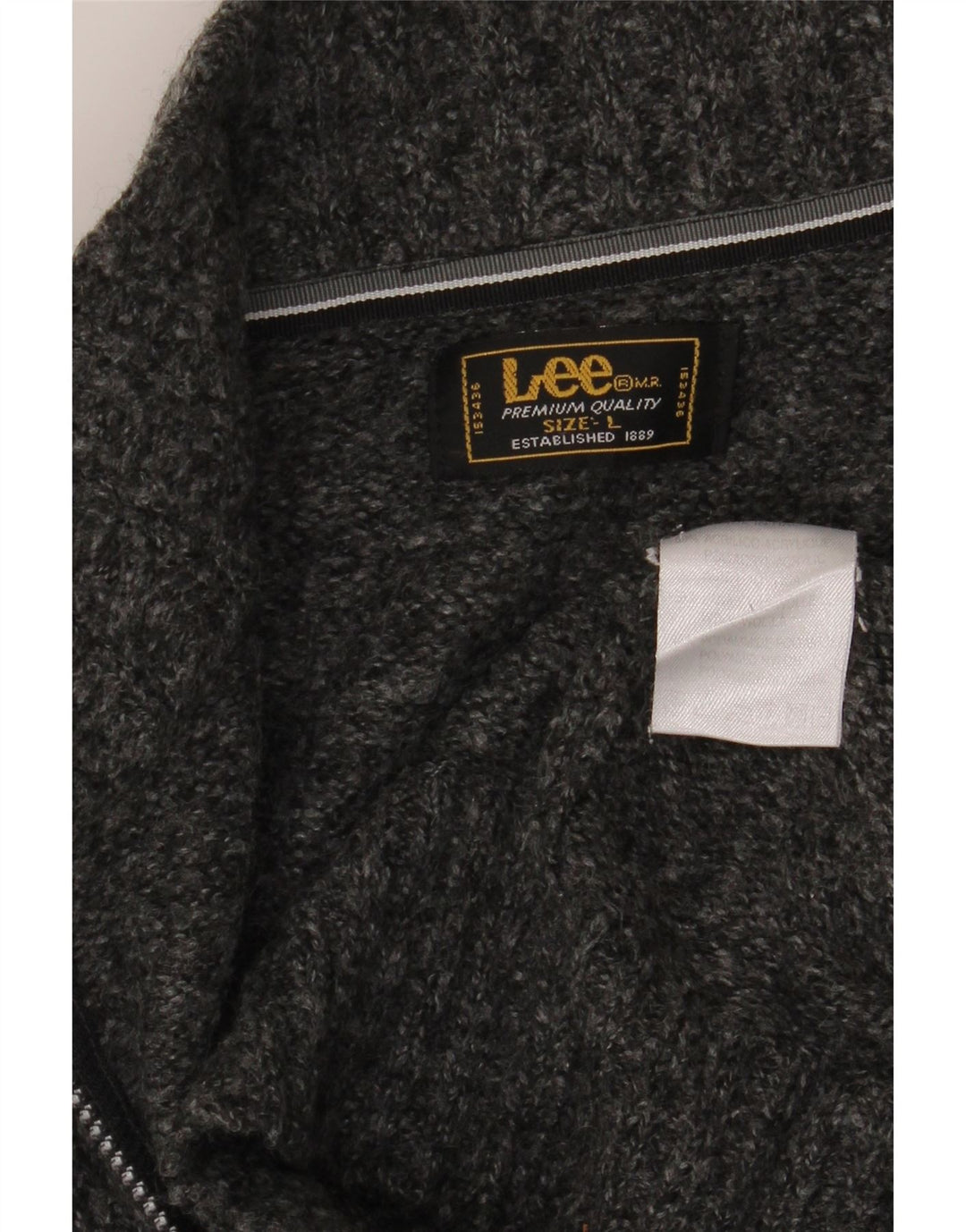 LEE Cardigan Homme Pull Large Gris Rayé Acrylique