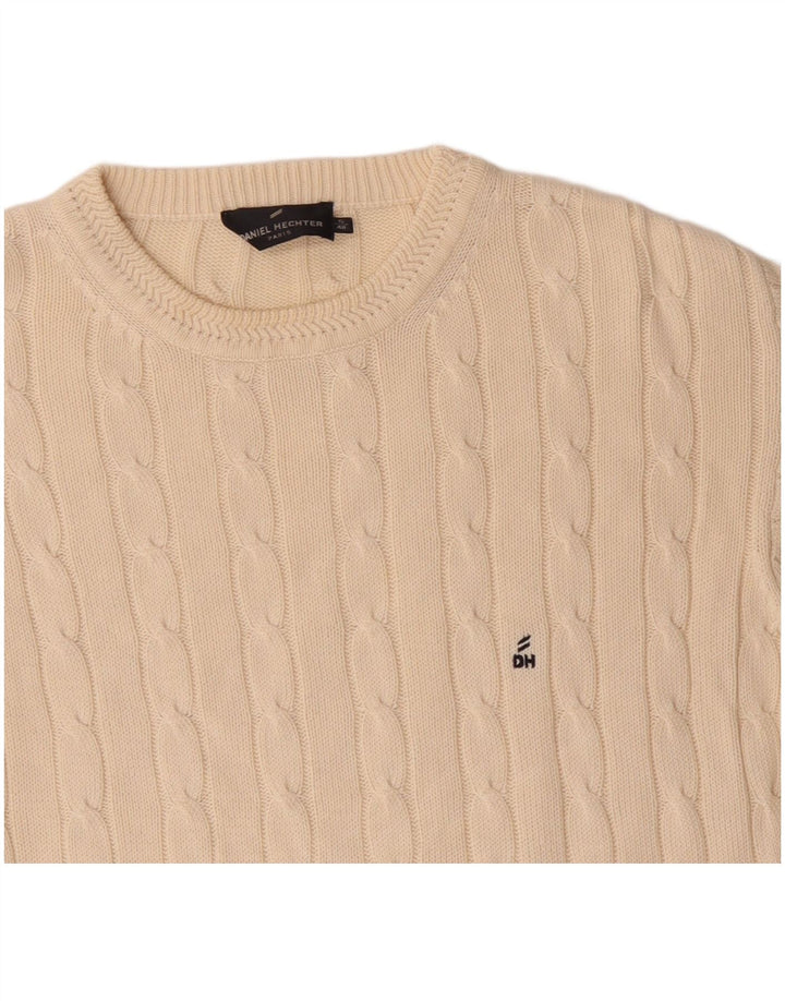 DANIEL HECHTER Pull col rond pour homme EU 48 Beige moyen