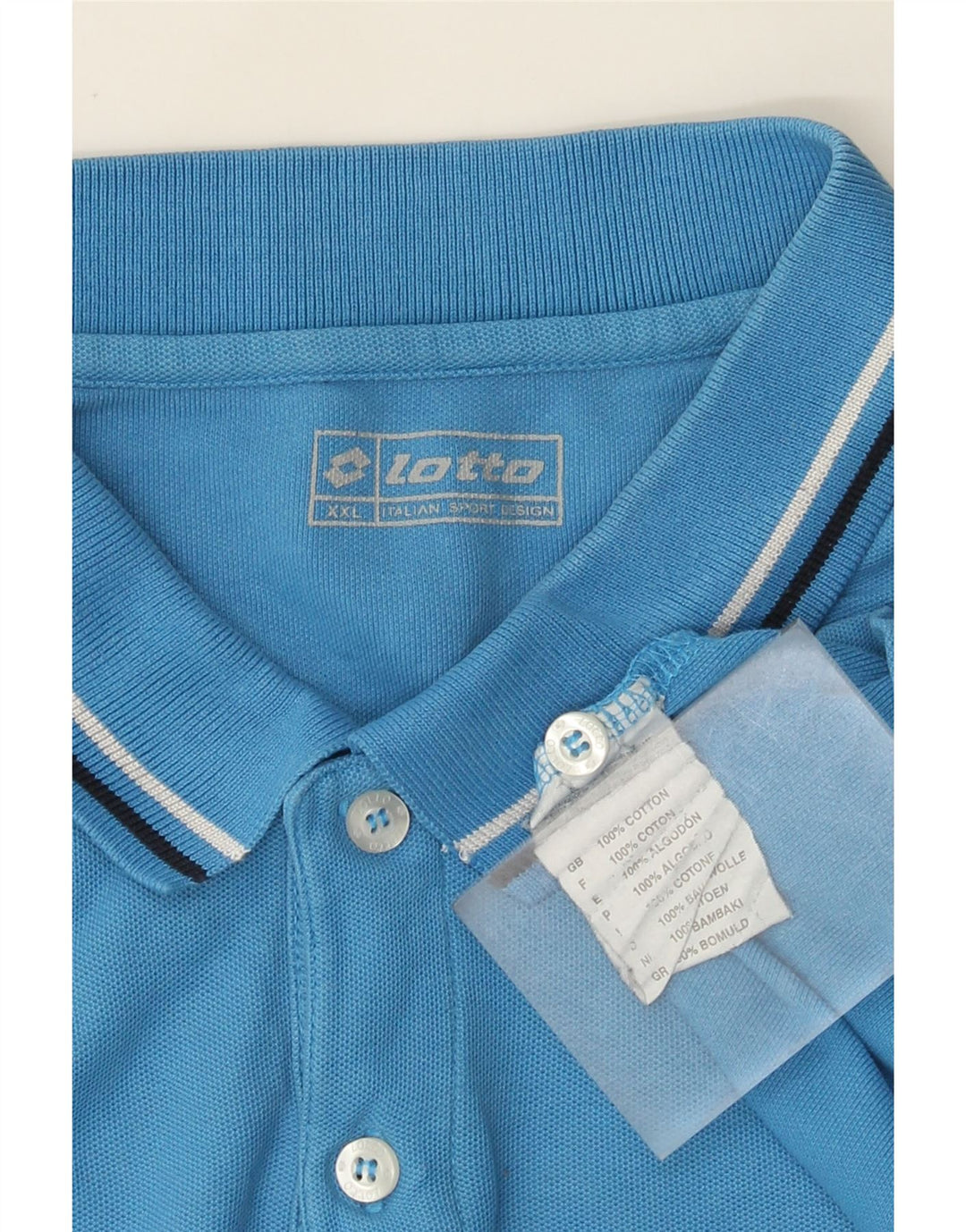 Lotto Polo Homme 2XL Bleu Coton