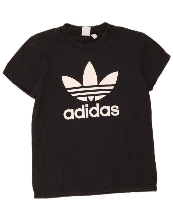 Adidas T-shirt graphique pour femme UK 8 Small Noir Coton