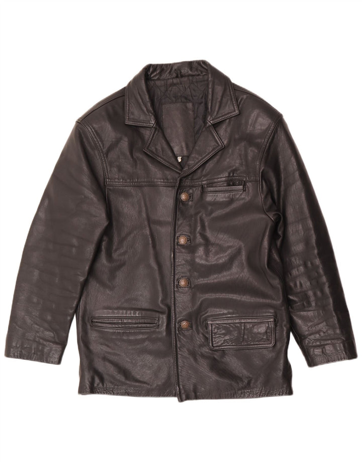 veste en cuir homme vintage UK 38 Noir Moyen