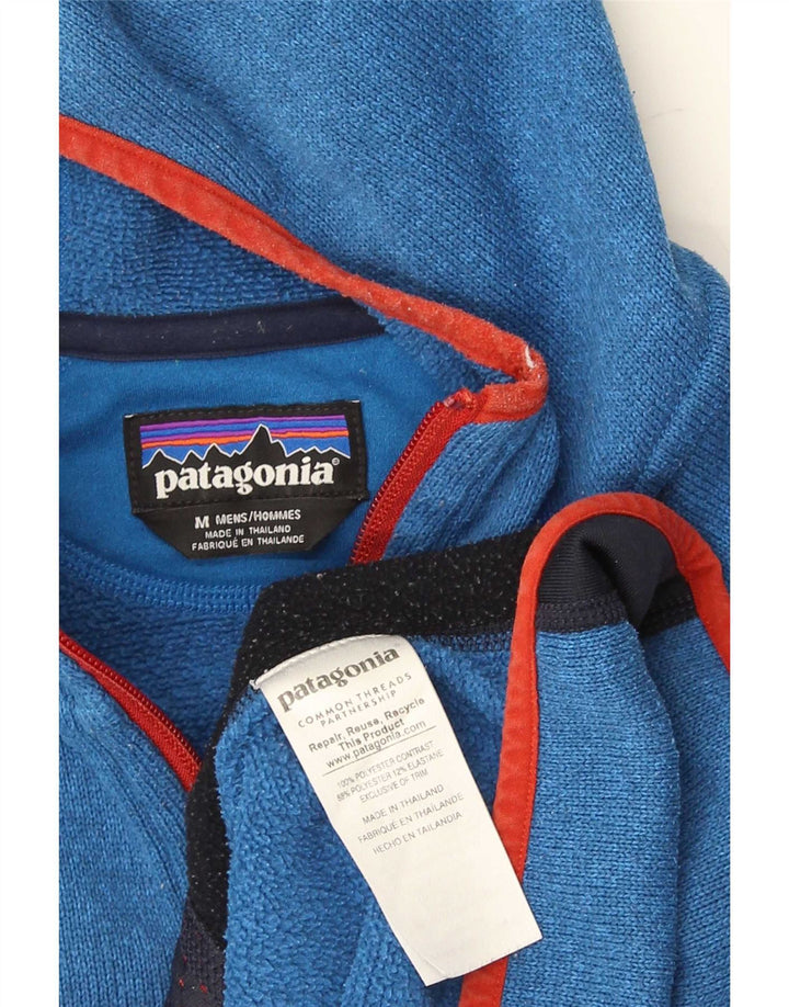 Patagonia Pull à capuche zippé pour homme en polyester color block bleu moyen