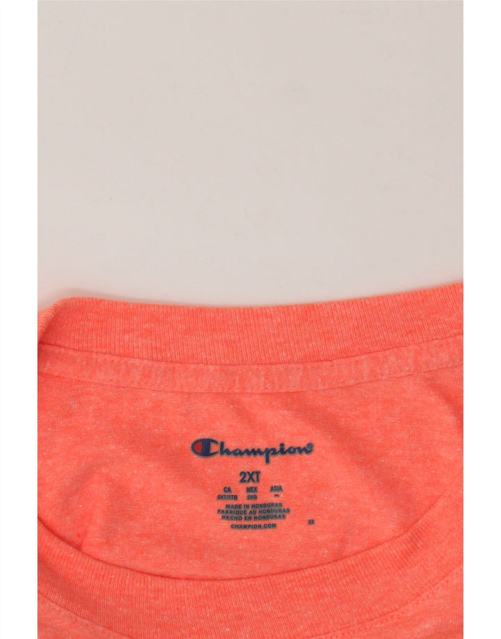 CHAMPION T-shirt court graphique pour femme UK 20 2XL Orange moucheté