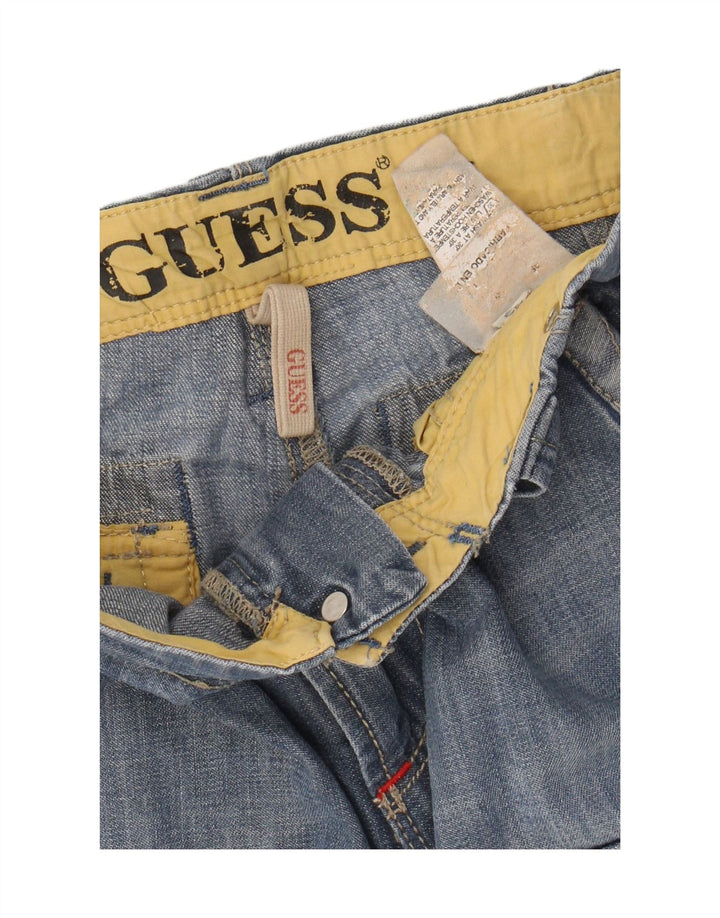GUESS Short Cargo en Jean W33 Homme Bleu Moyen