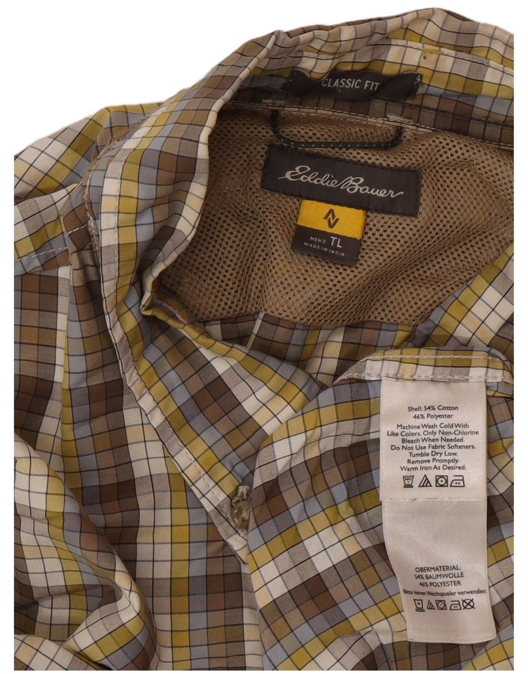 Eddie Bauer Mens Tall Classic Fit Flannel Shirt Large Multicoloured Check