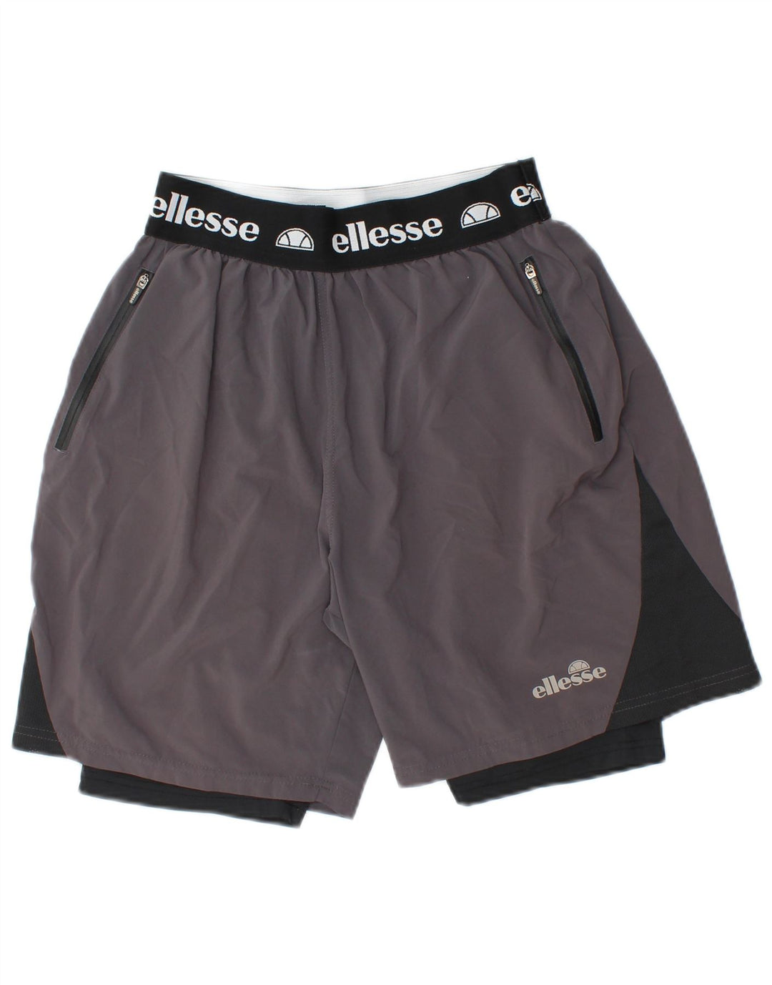 ELLESSE Short de Sport Graphique Homme Gris Moyen Colourblock