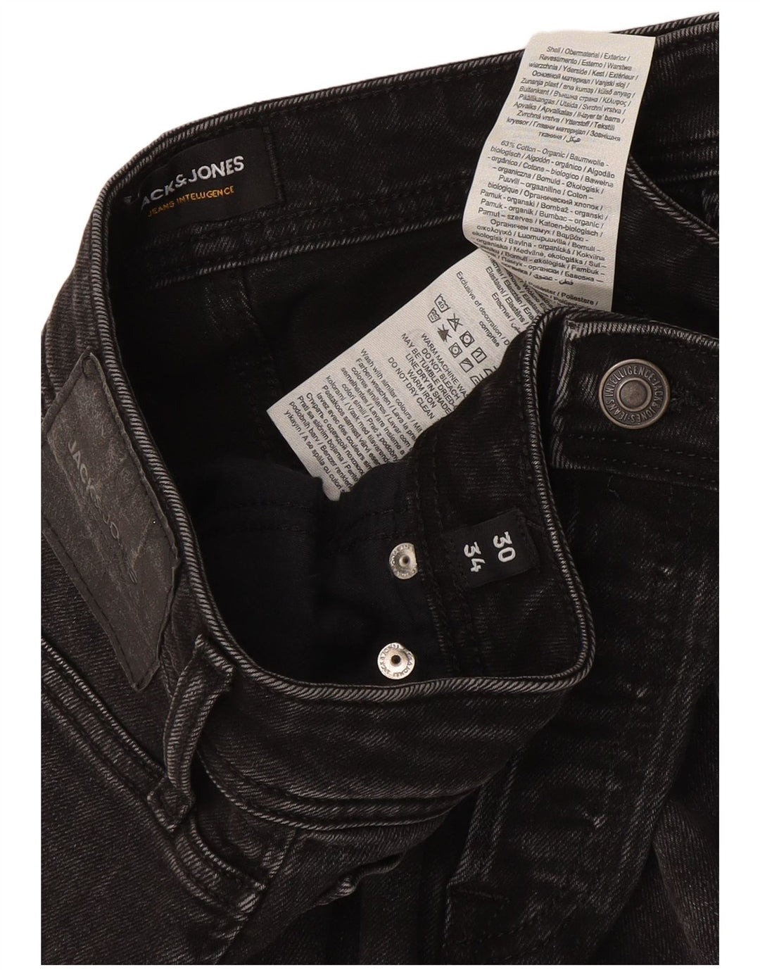 Jack & Jones Jean Slim W30 L34 Homme Gris Coton