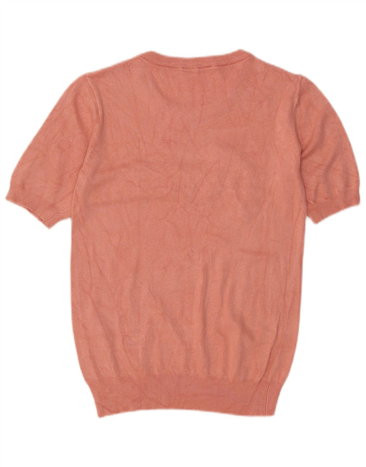 Guess Pull graphique à col rond pour femme UK 14 Rose moyen