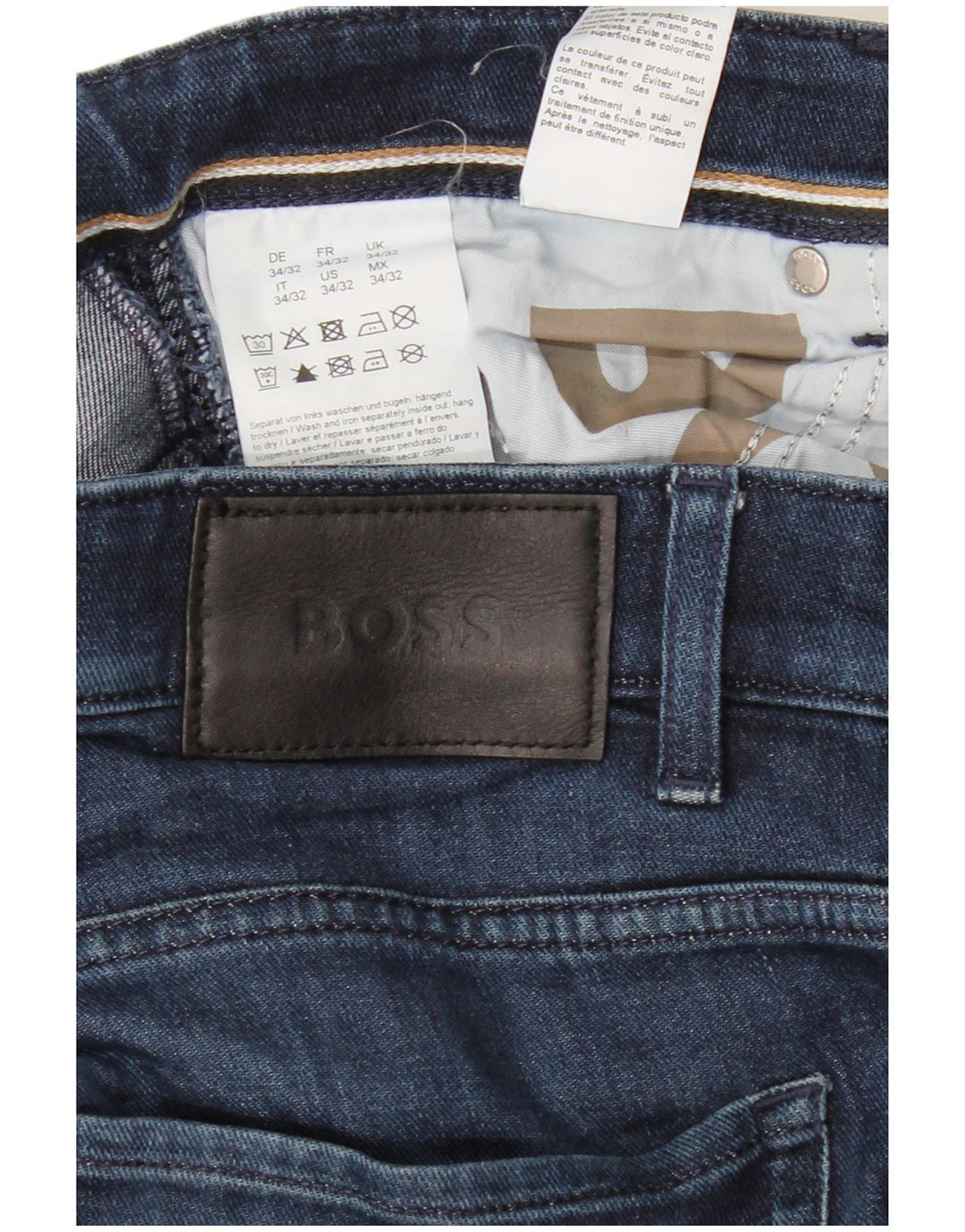 HUGO BOSS Jean Slim Delaware Homme W34 L32 Bleu Coton