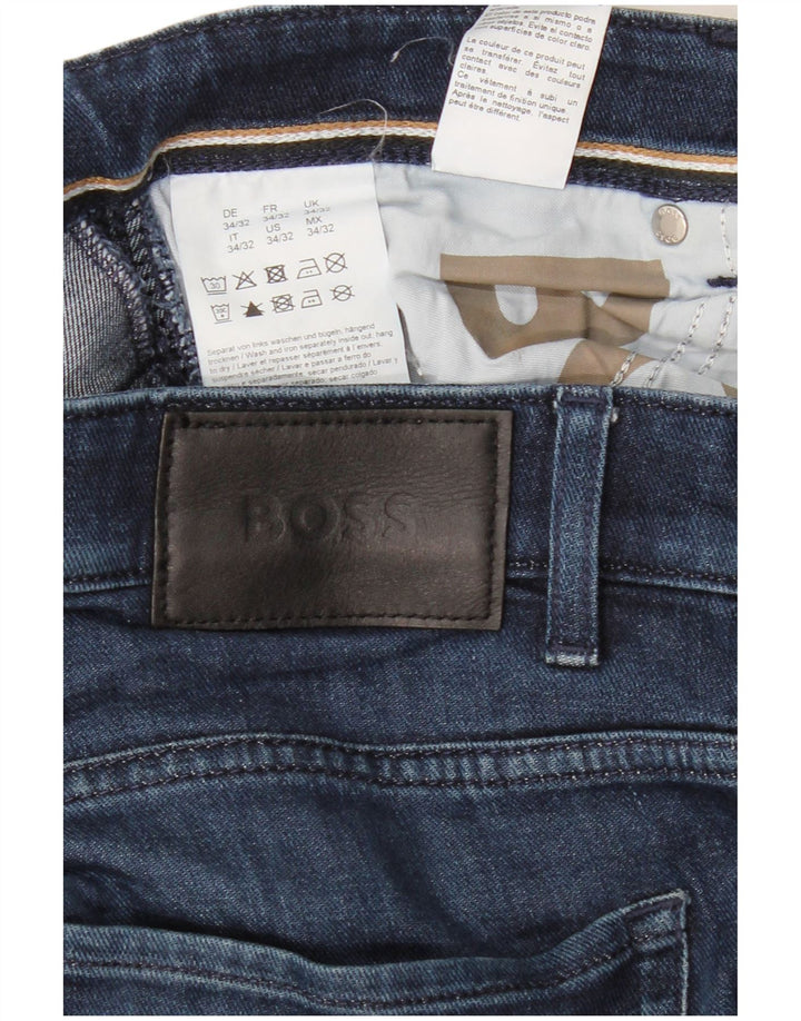 HUGO BOSS Jean Slim Delaware Homme W34 L32 Bleu Coton