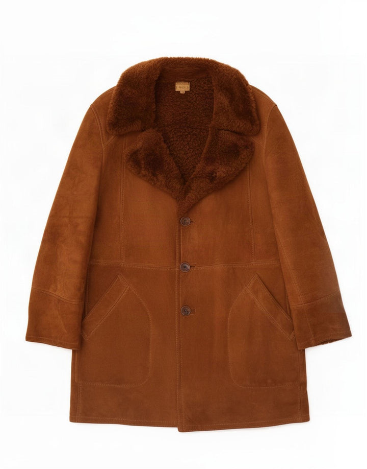 Brooklin Manteau en peau de mouton pour homme UK 38 Beige moyen