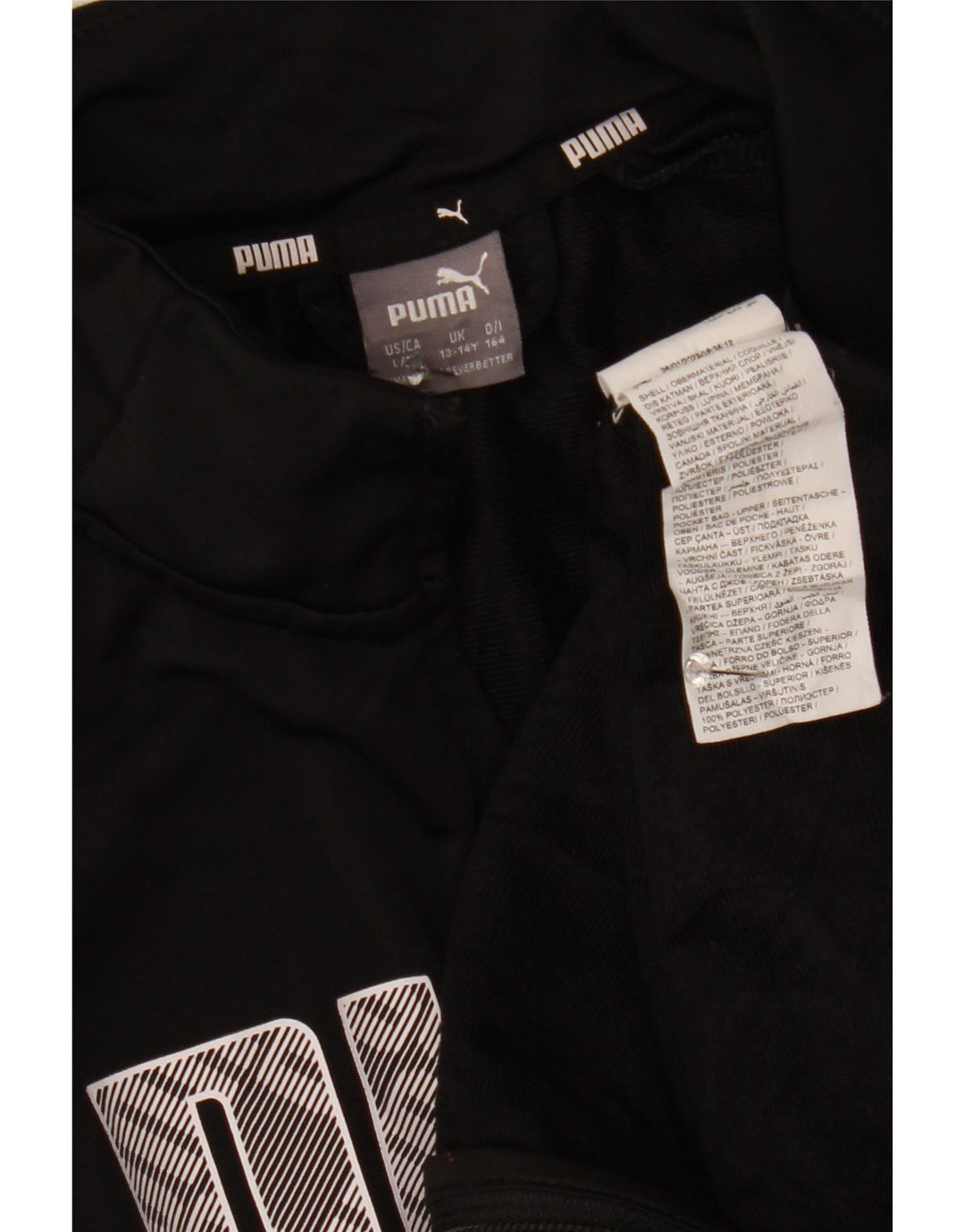 Puma Veste de survêtement graphique garçon 13-14 ans Noir Polyester