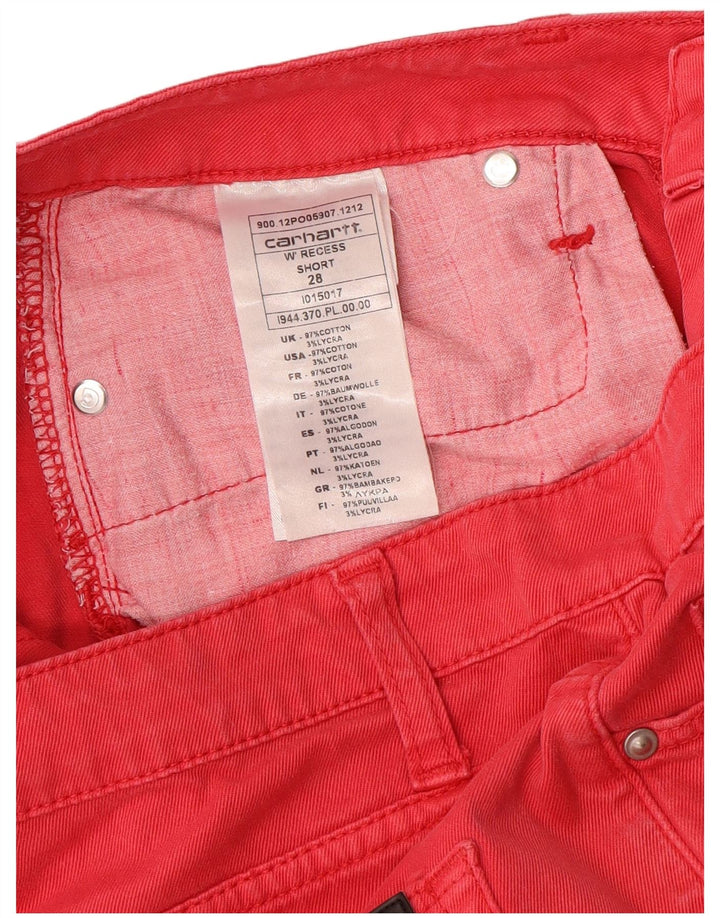 Carhartt Short décontracté pour femme W28 en coton rouge moyen
