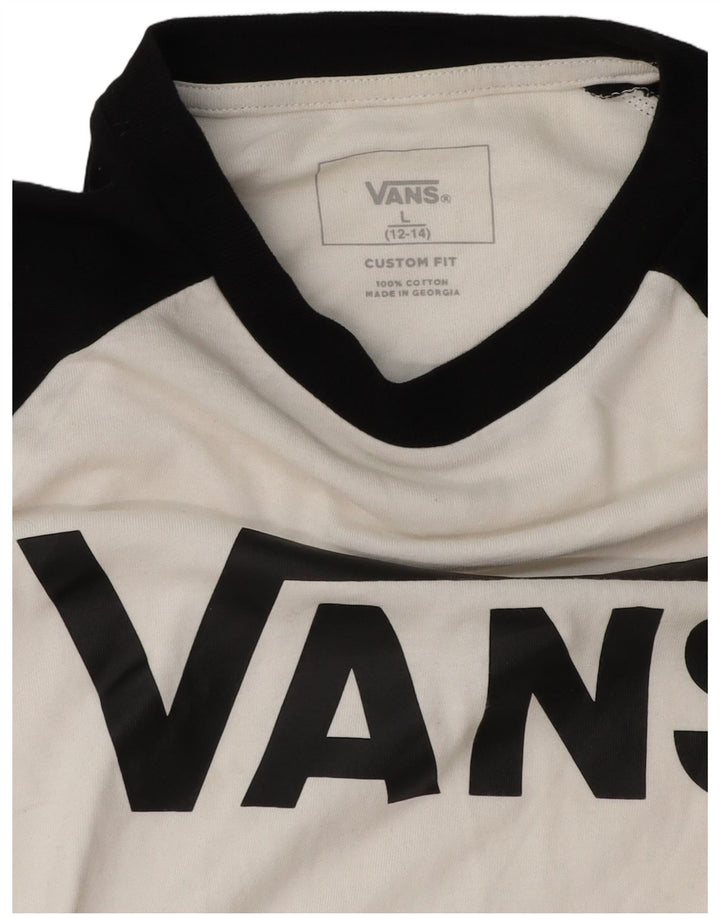 Vans Haut graphique à manches 3/4 pour garçon 12-13 ans Large Blanc Colourblock