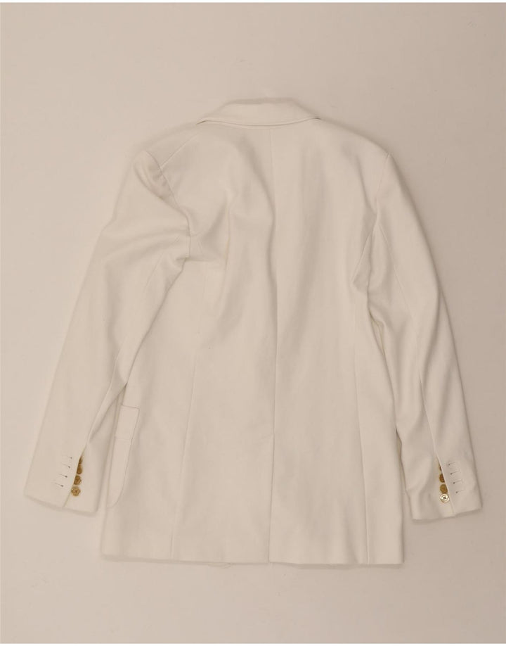 MICHAEL KORS Womens 1 Button Blazer Jacket US 2 XS White Polyester Vintage Michael Kors and Second-Hand Michael Kors from Messina Hembry 