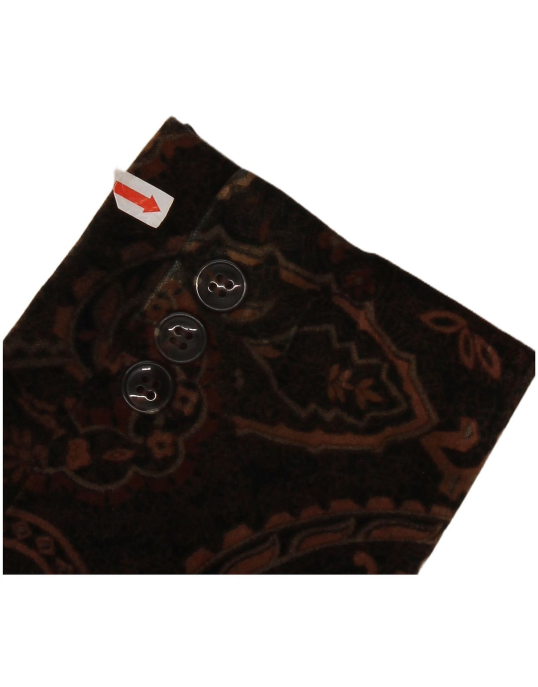 Laura Ashley Veste blazer en velours à 2 boutons pour femme UK 8 Petit motif cachemire marron