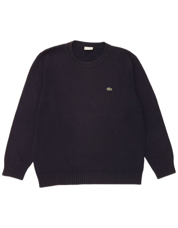 Lacoste Mens Crew Neck Jumper Pull Taille 5 Grand Bleu Marine Coton