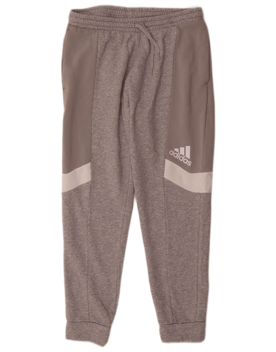 ADIDAS Pantalon de survêtement pour homme Pantalon de jogging Large Gris Colorblock Coton