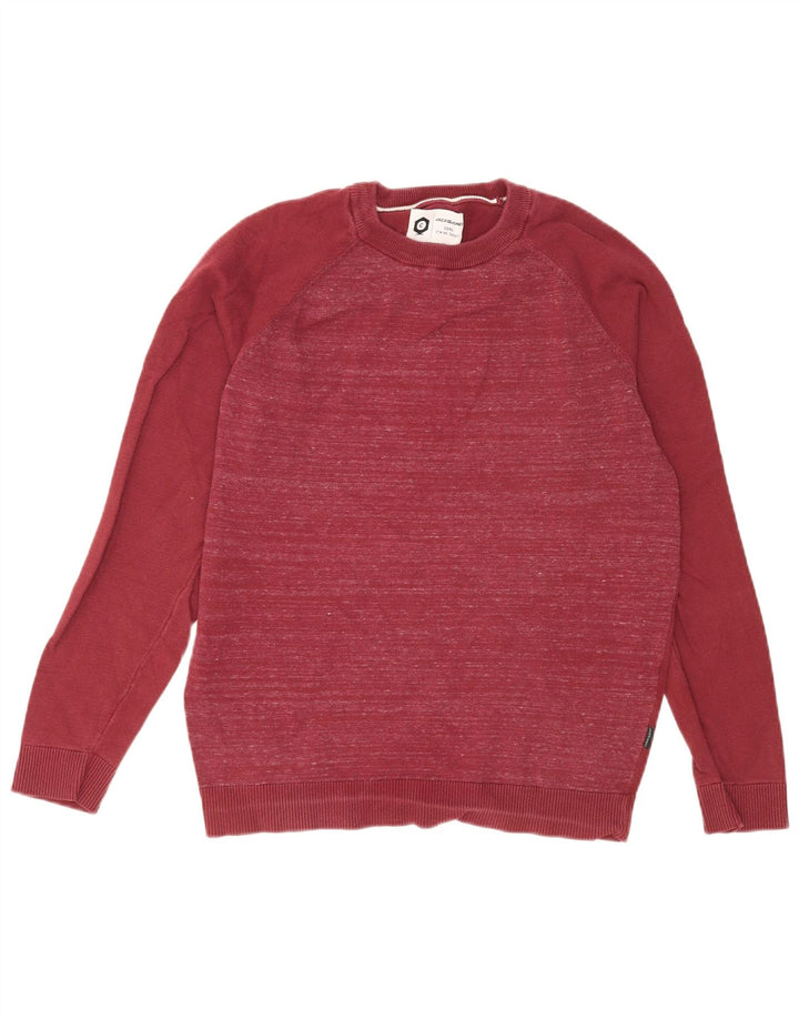 Jack & Jones Pull Col Rond Homme Rouge Moyen Moucheté Coton