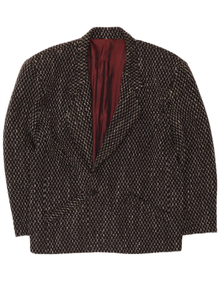 Manhattan Veste blazer à 1 bouton pour homme UK 40 en laine à carreaux noirs
