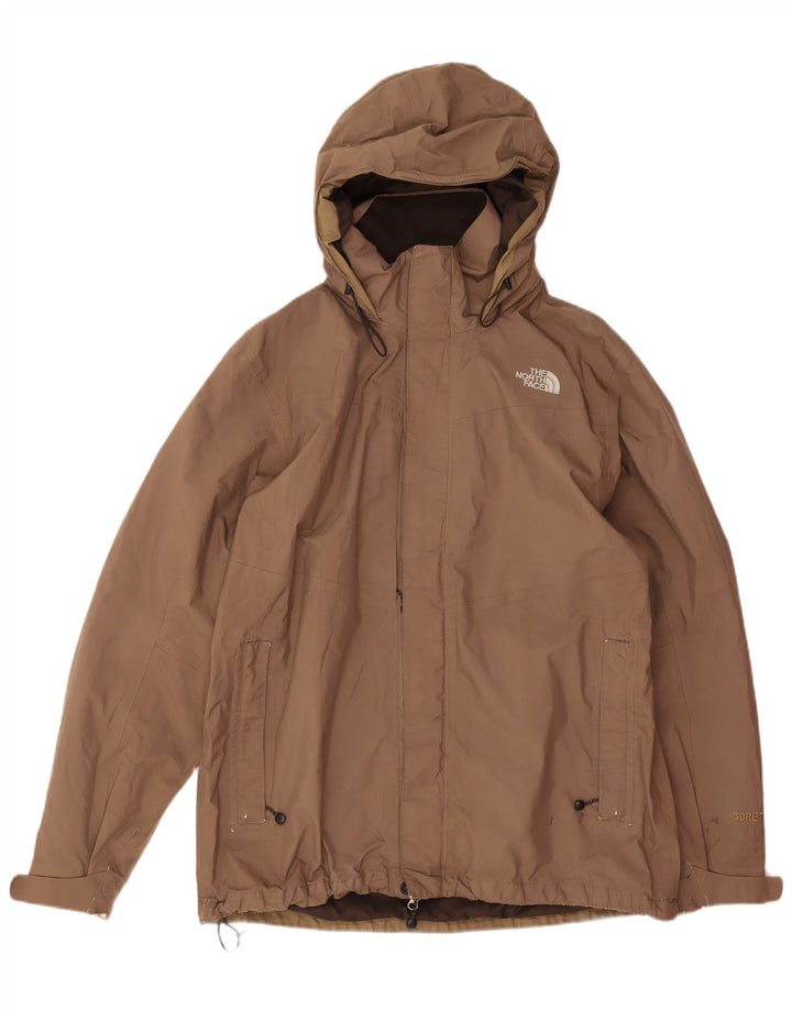 The North Face Veste de pluie à capuche pour homme UK 40 Large Marron Polyester
