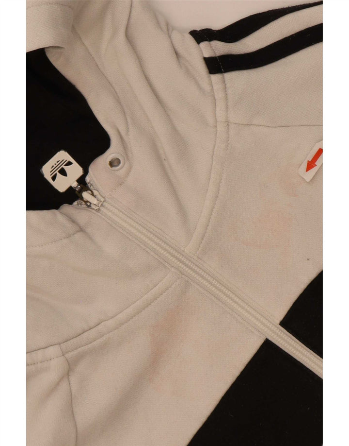 Adidas Pull à capuche zippé graphique pour femme IT 44 Blanc moyen Colourblock
