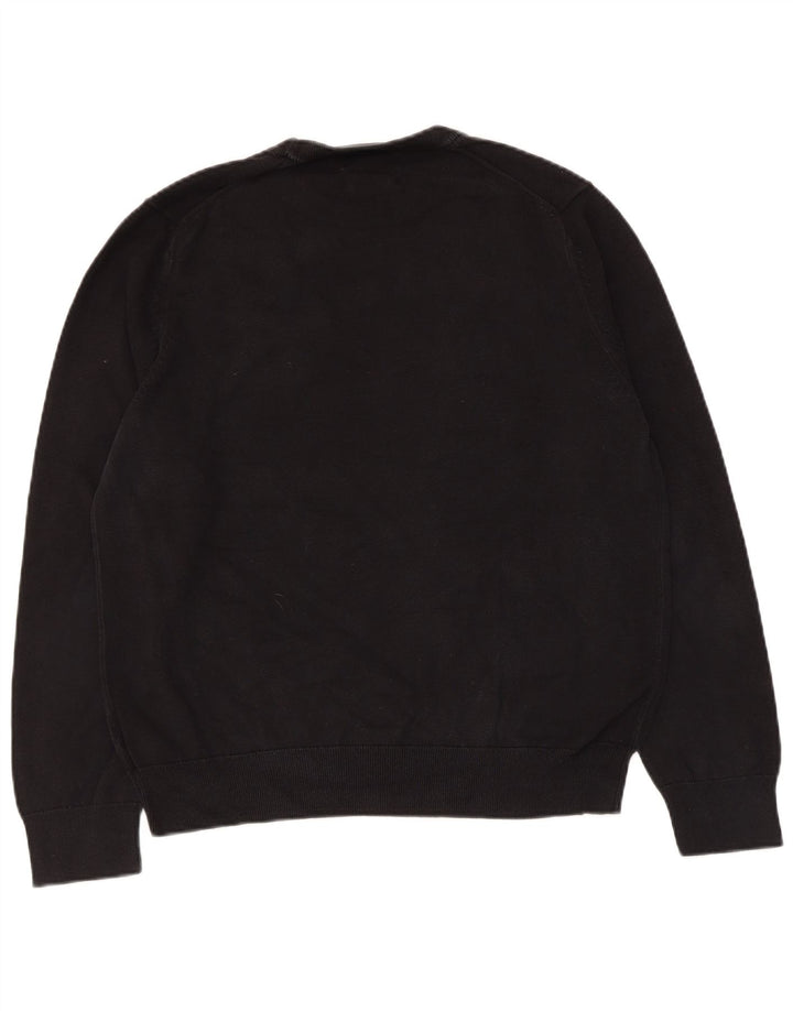 Marks & Spencer Pull à col rond pour homme en coton noir Taille L