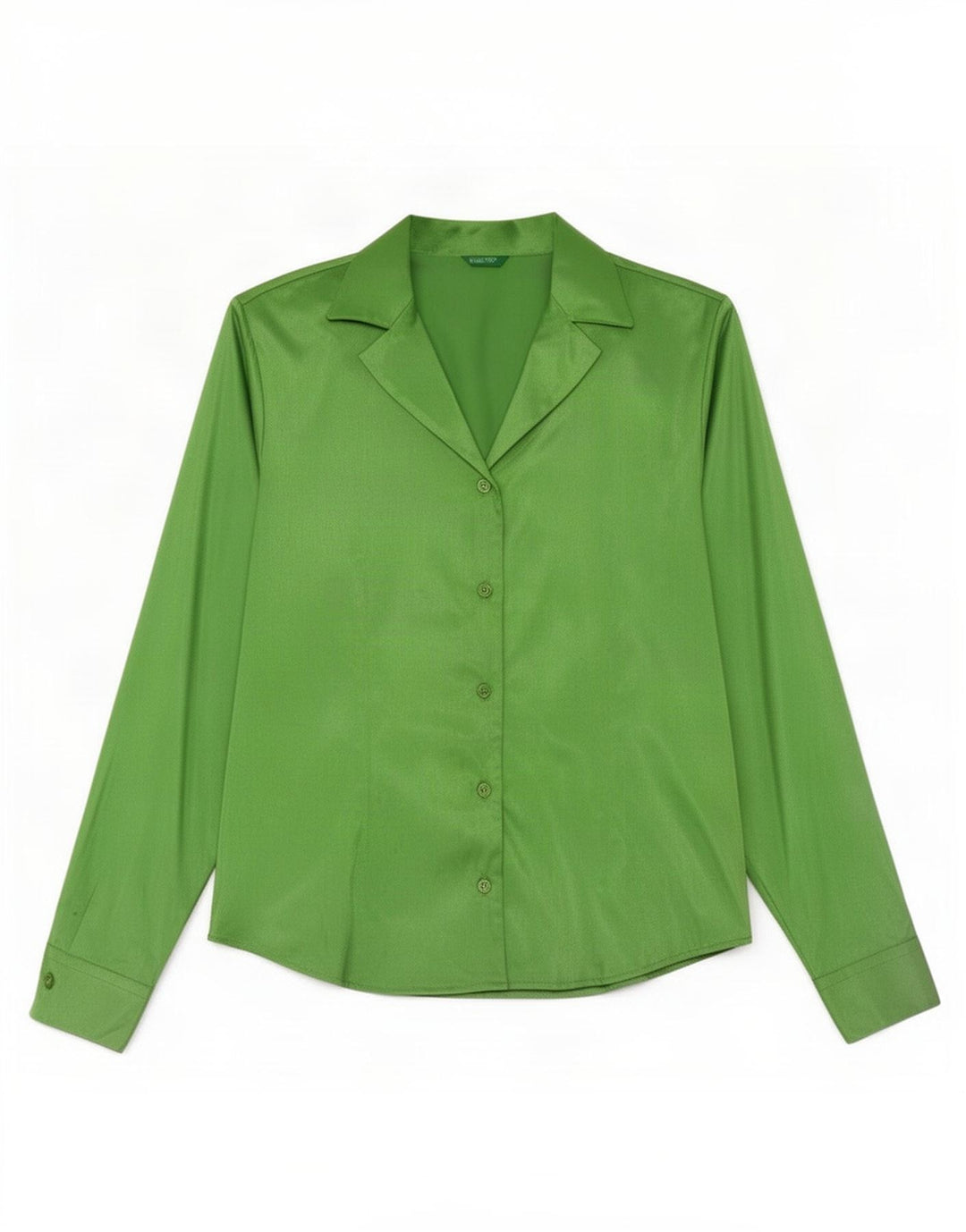 Benetton Chemise Chemisier IT 42 Vert Moyen Polyester