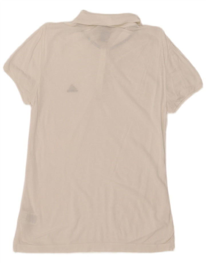 Adidas Polo Femme UK 12 Coton Blanc Moyen