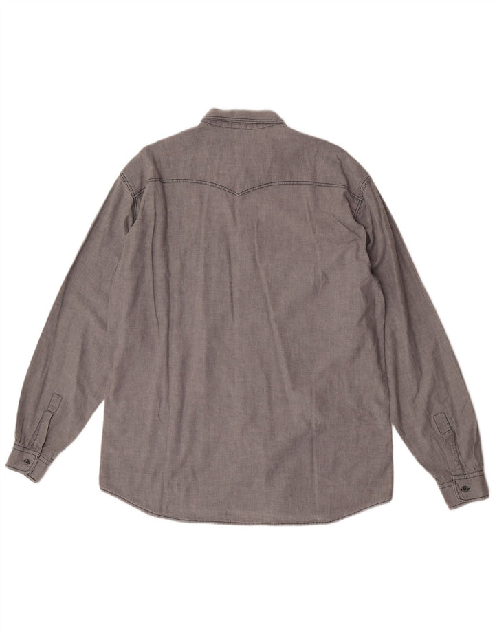 Stefanel Chemise Homme Large Gris Coton