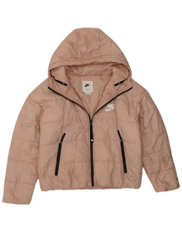 Nike Veste matelassée à capuche Therma-Fit Graphic pour femme UK 14 Rose moyen
