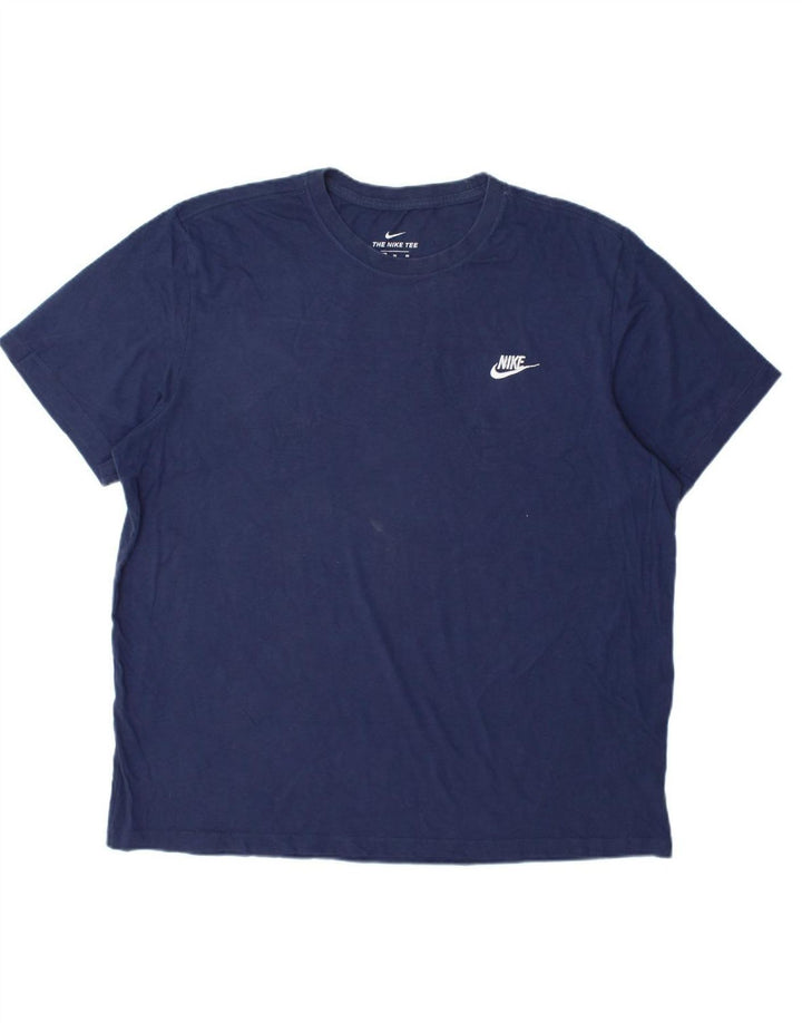 NIKE Mens T-Shirt Top XL Navy Blue Cotton